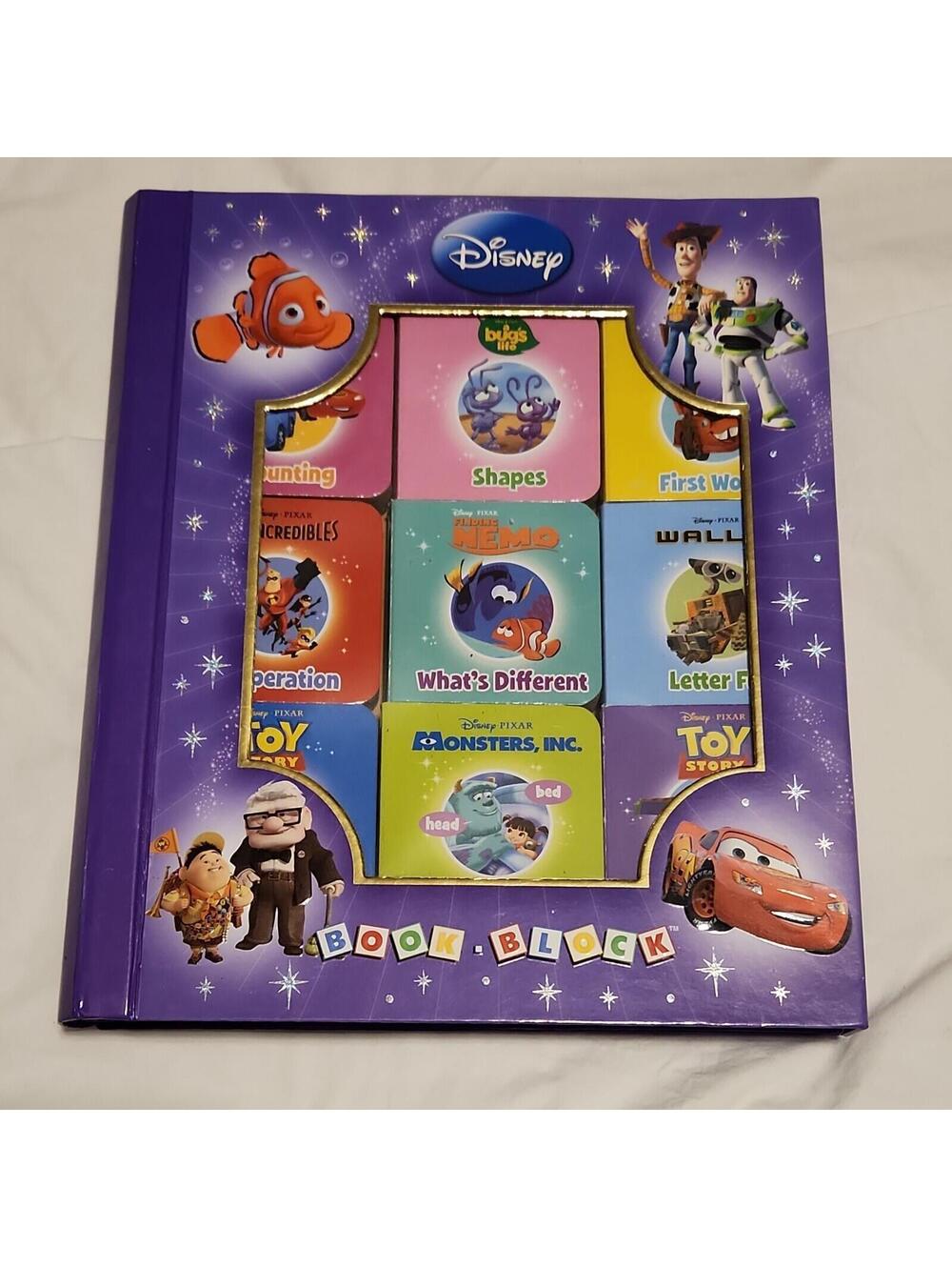 Disney 9 Chunky Board Books Cars Toy Story Rhymes Shapes Counting Book Block Set